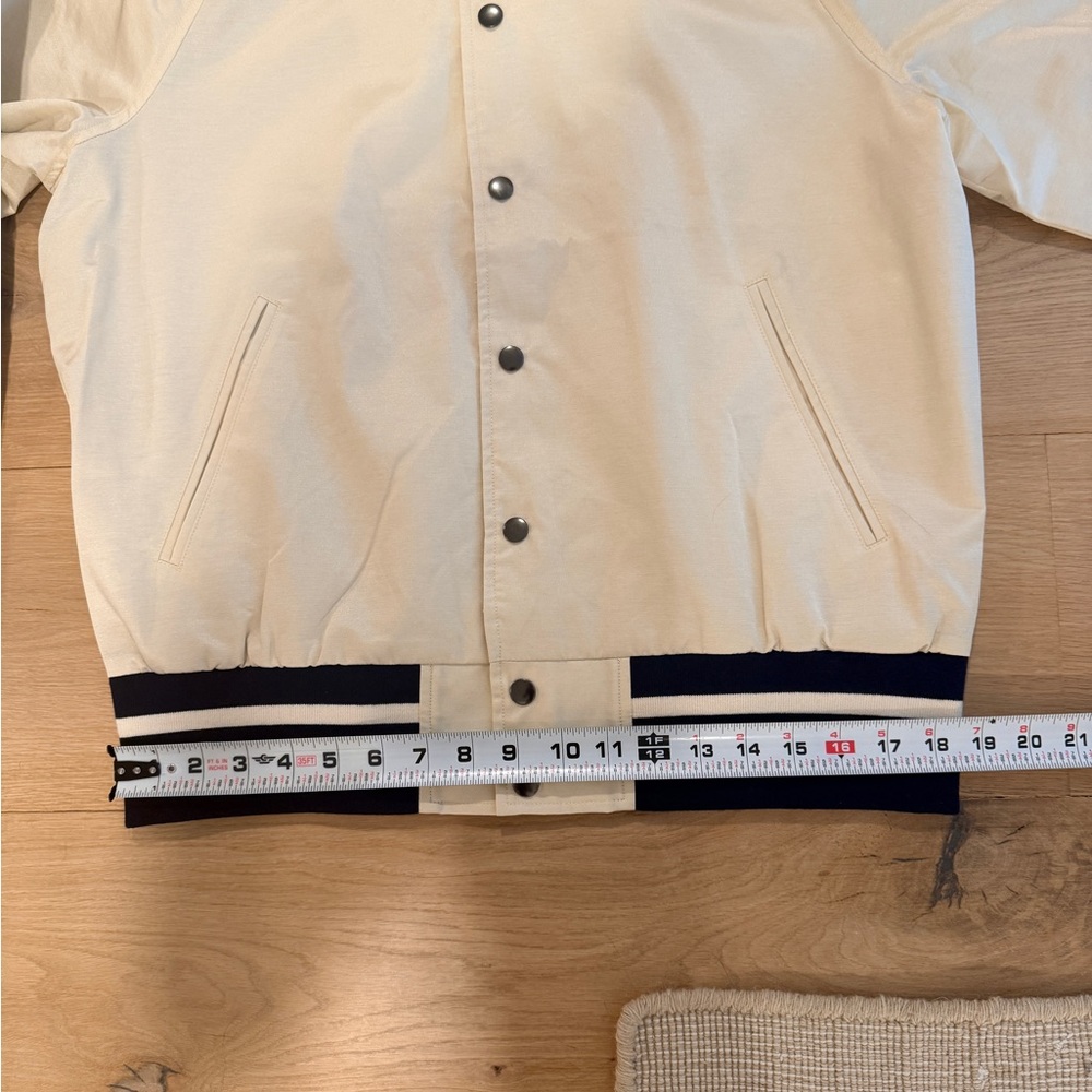 Todd Snyder x Champion Cream Striped Satin Bomber Jacket size Medium NWT - Picture 9 of 10
